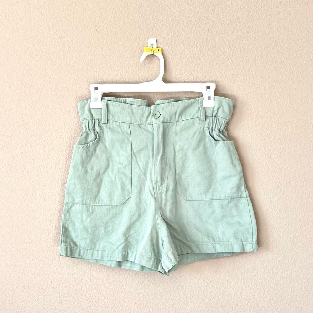 Nasty Gal Green Paperbag Shorts